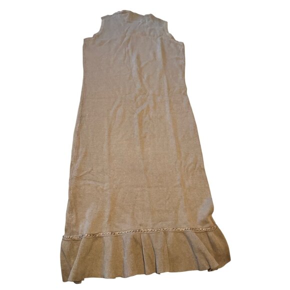 Storybook Knits XS Floral Embroidered Brown Sleeveless Dress & Cardigan Set - Picture 7 of 11